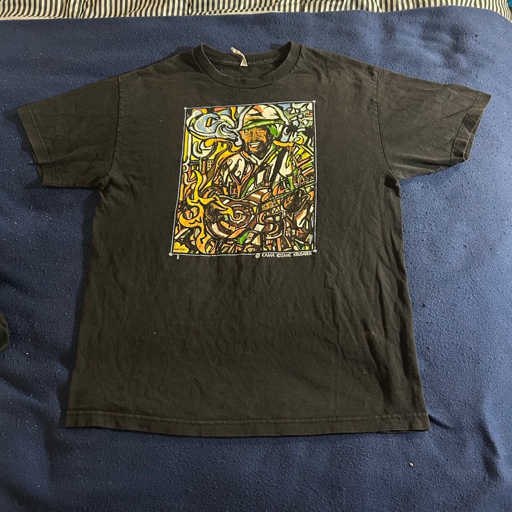 Kama Kosmic Krusader Hercuik Graphic T-Shirt Mens Black Short Sleeve L